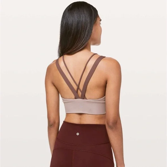 Lululemon Pushing Limits Bra Smoky Blush in Size